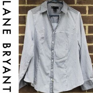Lane Bryant black white button down